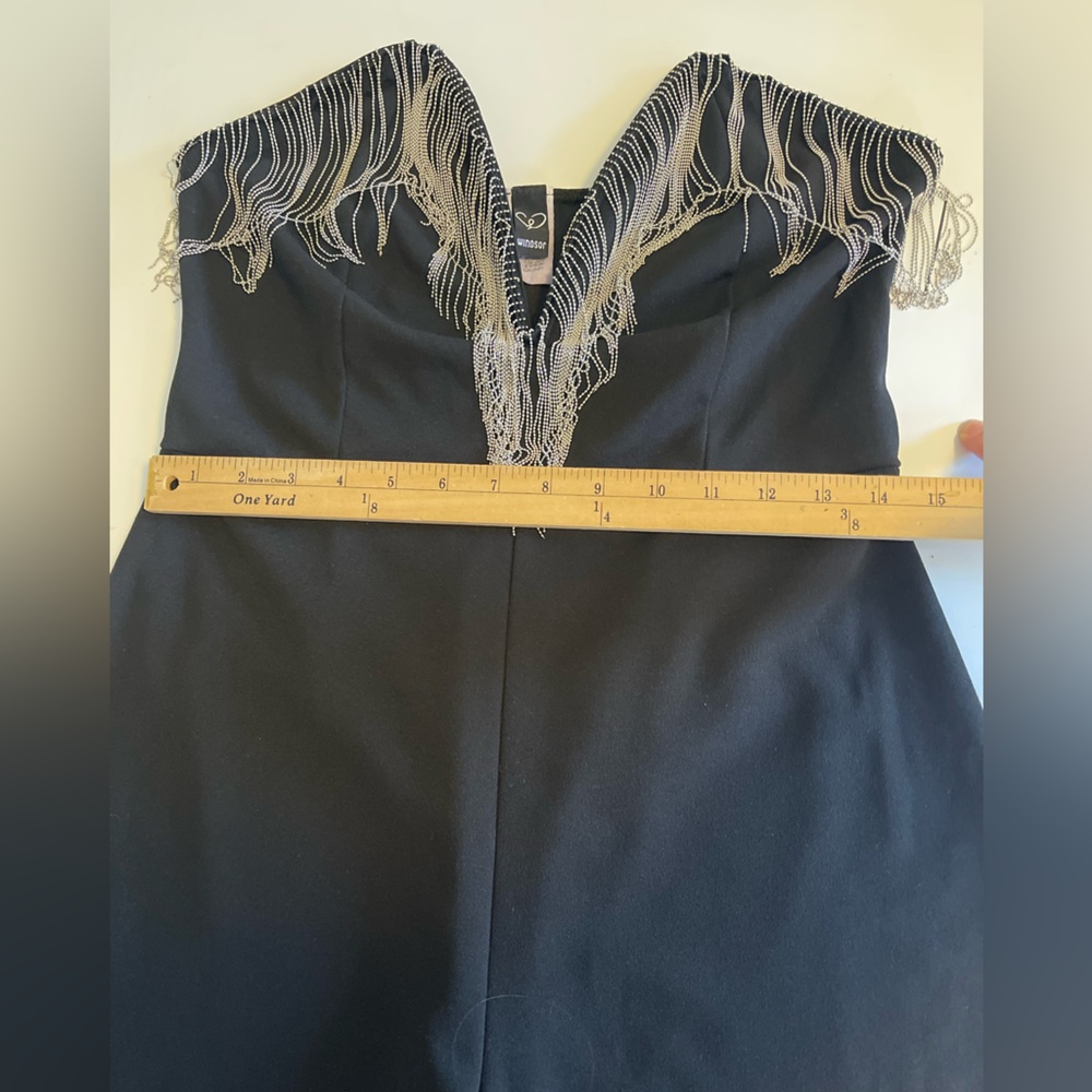 Windsor After Dark Fab Chain Plunging Neckline Strapless Romper Large - Picture 8 of 12